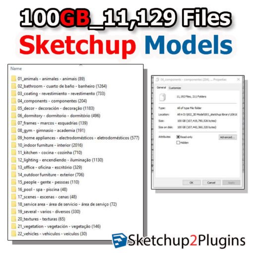 (100GB)_11,129_Sketchup Models Library